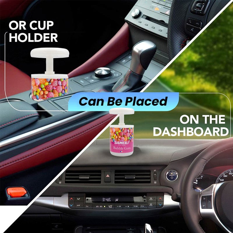 ساميلي معطر جو جل - عطر يدوم طويلاً للسيارة والمنزل، يوضع على حامل الأكواب ولوحة القيادة، مزيل للروائح الكريهة، معطر جو للسيارة والمكتب وغرفة النوم وغرفة المعيشة (برائحة العلكة) - Image 3